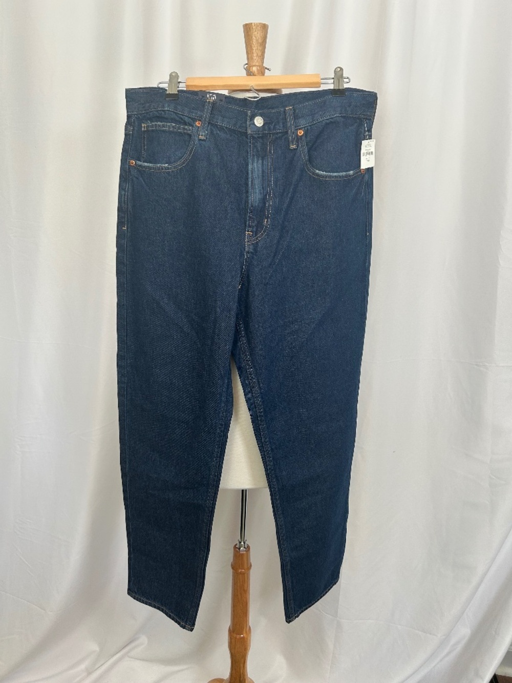 NWT GAP DARK WASH HIGH RISE BARREL JEANS - SIZE 12 TALL